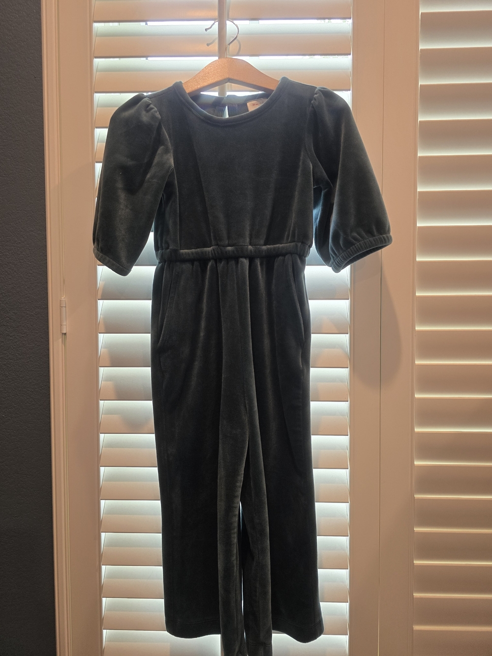 Hanna Andersson Blue-Green Velour Jumpsuit – Size 3T